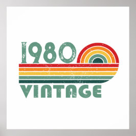 Póster Regalos de cumpleaños vintage personalizados