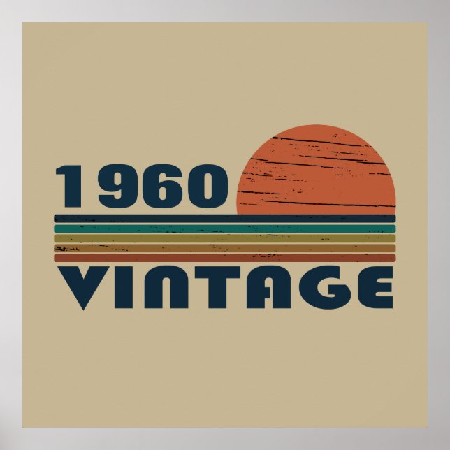 Póster Regalos de cumpleaños vintage personalizados (Frente)