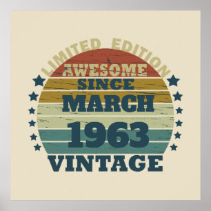 Póster Regalos de cumpleaños vintage personalizados