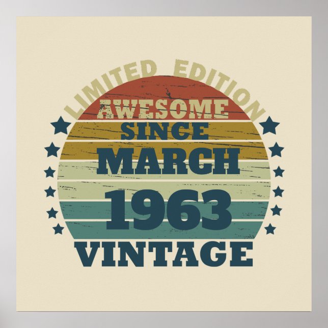 Póster Regalos de cumpleaños vintage personalizados (Frente)