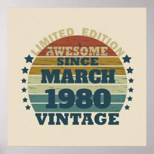 Póster Regalos de cumpleaños vintage personalizados