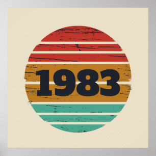 Póster Regalos de cumpleaños vintage personalizados