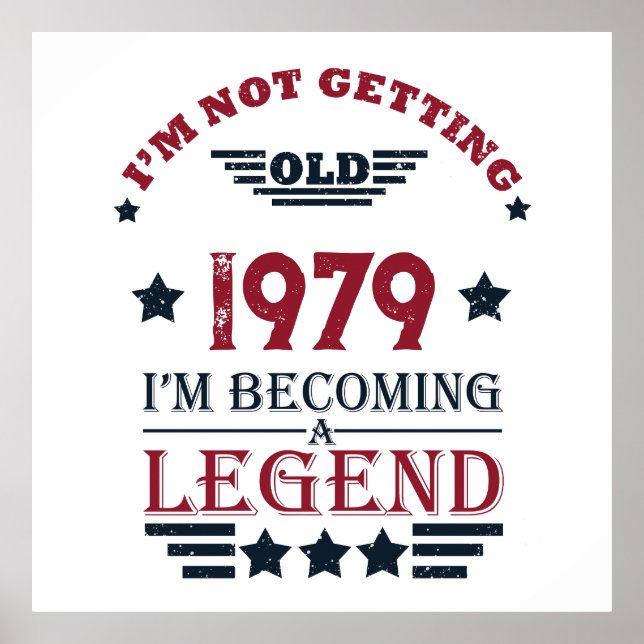 Póster Regalos de cumpleaños vintage personalizados rojos (Frente)