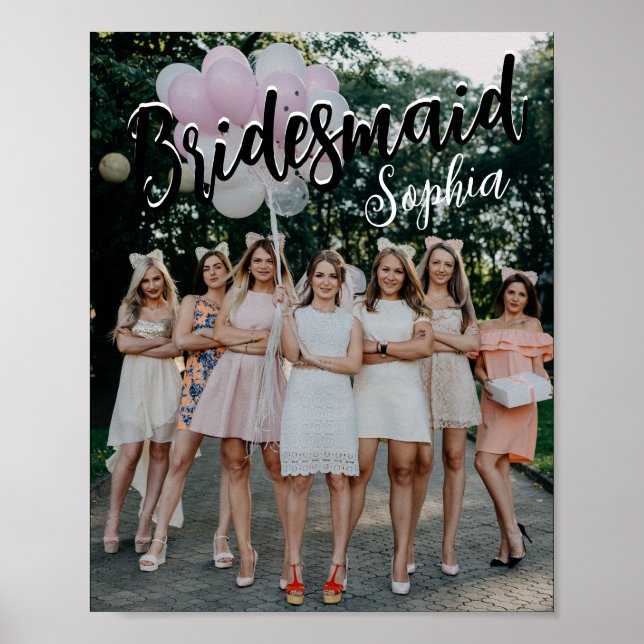 Póster Regalos de dama de honor Personalizados Foto moder (Frente)