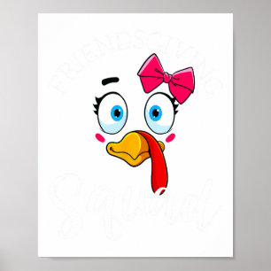 Póster Regalos de Friendsgiving Squad Feliz Día de Acción