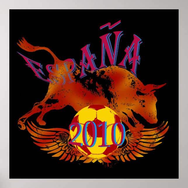 Póster Regalos de fútbol Grunge Toro de España 2010 (Frente)