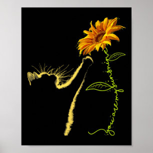Póster Regalos De Girasol De Gato Para Los Amantes Del Ga