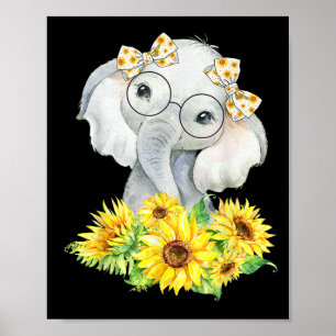 Póster Regalos de girasol para elefantes