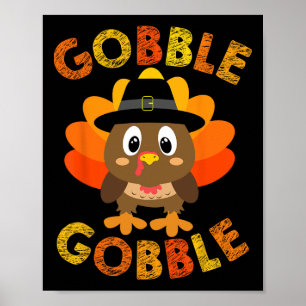 Póster Regalos De Gobble Acción De Gracias Hombres Mujere