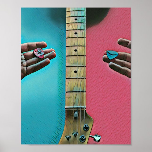 Póster Regalos de guitarrista de Bass (Frente)