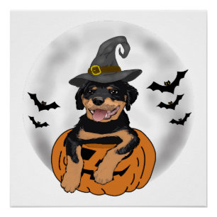 PÓSTER REGALOS DE HALLOWEEN PARA ROTTWEILER