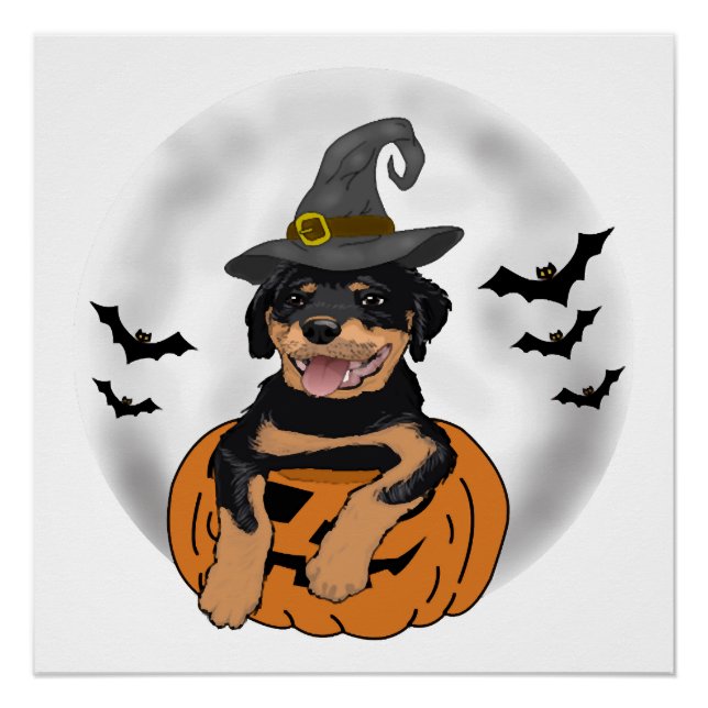 PÓSTER REGALOS DE HALLOWEEN PARA ROTTWEILER (Anverso)