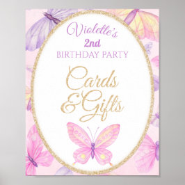 Póster Regalos de la fiesta de cumpleaños de la mariposa 