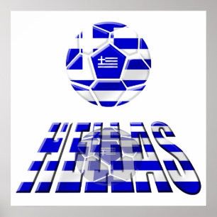 Póster Regalos de la pelota de fútbol con el logotipo de 