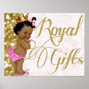 Póster Regalos de la Princesa Africana Baby Shower Cumple