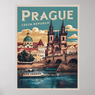 Póster regalos de la república checa de praga de viaje vi