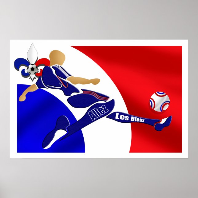 Póster Regalos de la Voleibol Francés Allez Les Bleus (Frente)