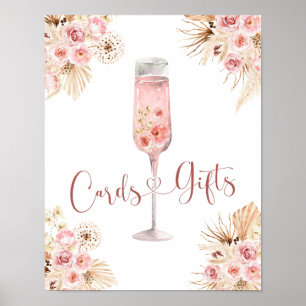 Póster Regalos de las tarjetas de ducha de novia del Boho