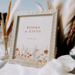 Póster Regalos de libros de Baby Shower de Wildflower Fie
