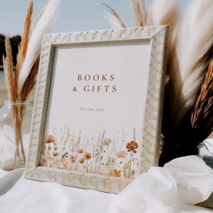 Póster Regalos de libros de Baby Shower de Wildflower Fie