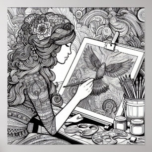 Póster Regalos de libros de colores - pintor artista colo