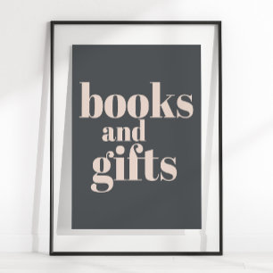 Póster Regalos de Libros para Baby Shower con Tipografía