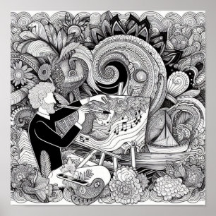 Póster Regalos de libros para colorear - Artista pintor d