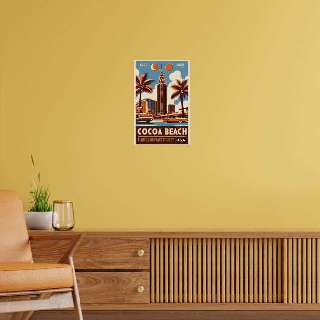 Póster Regalos de línea costera de Cocoa Beach City Flori (Salón 2)