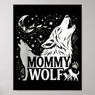 Póster Regalos de Loba Mamá Familia Tribu Lobos Luna