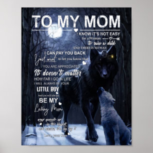 Póster Regalos de mamá   Carta A Mi Mamá Amor De Hijo