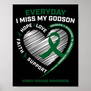 Póster Regalos de memoria Miss My Godson Kidney Enfermeda