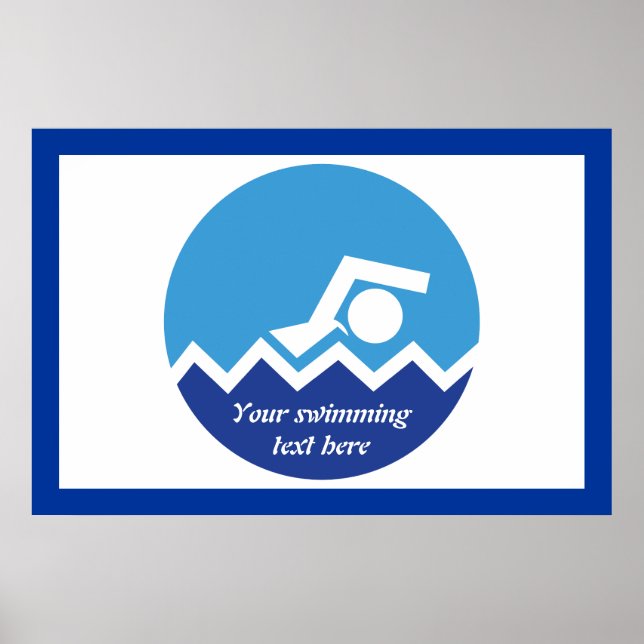 Póster Regalos de natación, nadador en un personalizado d