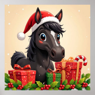Póster Regalos de Navidad de Caballo Negro de Dibujos Ani