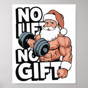 Póster Regalos de Navidad para culturistas de gimnasio de