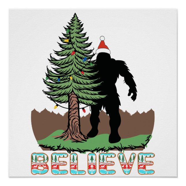 Póster Regalos De Navidades De Pie Grande Para | Believe  (Anverso)