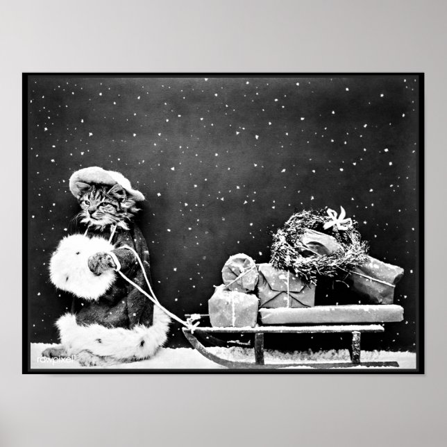 Póster Regalos de Navidades entregados por Santa Cat (Frente)