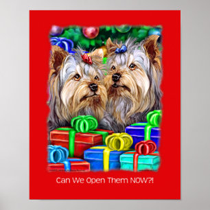 Póster Regalos de Navidades Terrier de Yorkshire