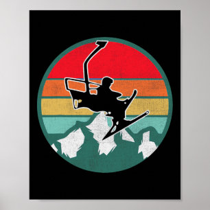 Póster Regalos de nieve de esquí vintage retro para esqui