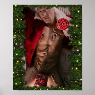 Póster Regalos de orgullo gay SlipperyJoe Navidad LGBTQIA