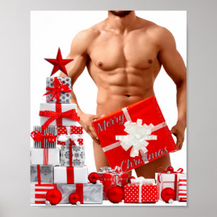 Póster Regalos de orgullo gay SlipperyJoe Navidad LGBTQIA
