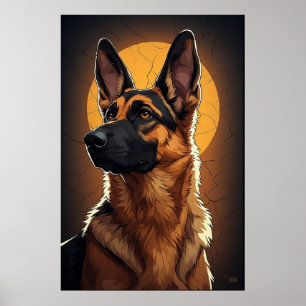 Póster 🐾 Regalos de Pastor Alemán para Amantes de los Pe