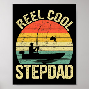 Póster Regalos de pesca para padrastro genial para el Día