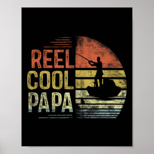 Póster Regalos de pesca para papá genial Reel Papá Cumple