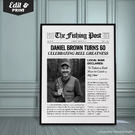 Póster Regalos de pesca personalizados, periódico de pesc