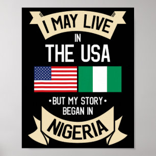 Póster Regalos de raíces nigerianas de Nigeria bandera es