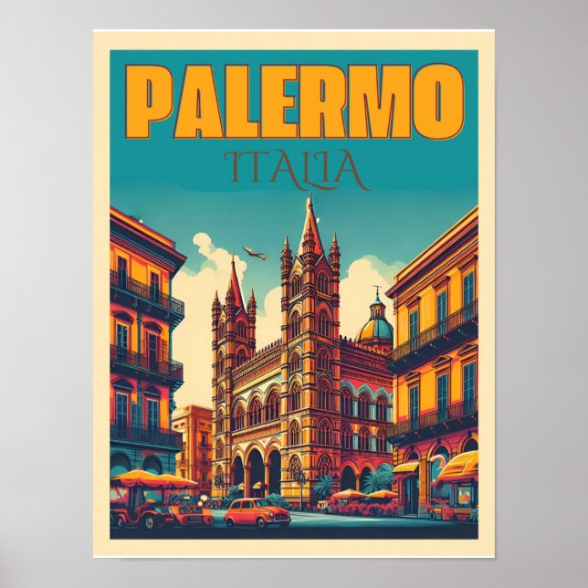 Póster Regalos de recuerdo de Palermo sicily italiano (Frente)