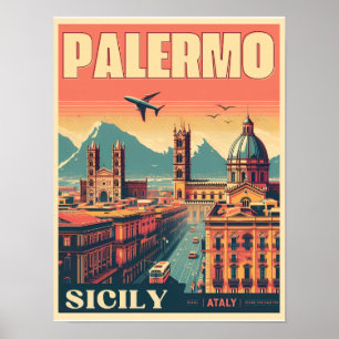 Póster Regalos de recuerdo de Palermo sicily italiano