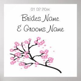 Póster Regalos de regalos de Boda de flores de cerezo