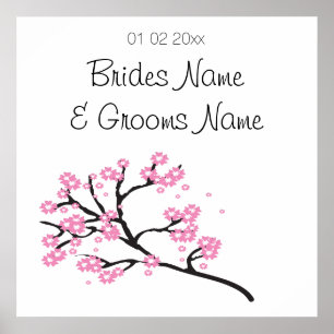 Póster Regalos de regalos de Boda de flores de cerezo