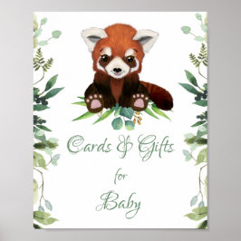 Póster Regalos de Rótulo de Baby Shower y tarjetas oso pa